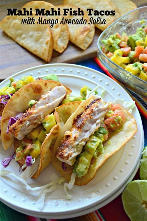 Mahi Mahi Tacos with Mango Salsa .
